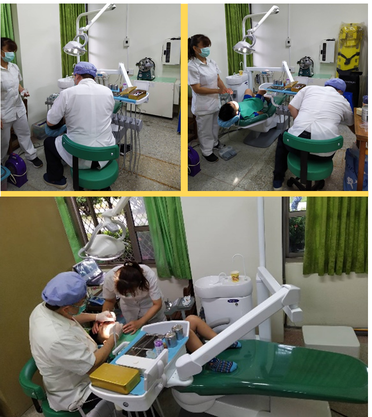 圖3-捐贈後,牙醫師以診療椅為學童進行診療,安全又舒適